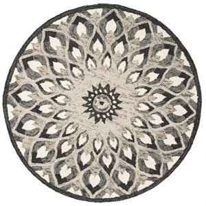 safavieh novelty hand tufted wool rug in charcoal and ivory