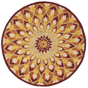 safavieh novelty hand tufted wool rug in rust and gold