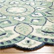 Safavieh Novelty 5' Round Hand Tufted Wool Rug in Ivory and Blue