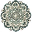 Safavieh Novelty 6' Round Hand Tufted Wool Rug in Ivory and Blue