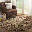 Safavieh Novelty 4' Round Hand Tufted Wool Rug in Red and Taupe