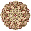 Safavieh Novelty 4' Round Hand Tufted Wool Rug in Red and Taupe