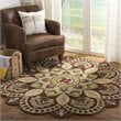 Safavieh Novelty 5' Round Hand Tufted Wool Rug in Red and Taupe