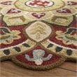 Safavieh Novelty 5' Round Hand Tufted Wool Rug in Red and Taupe