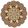 Safavieh Novelty 5' Round Hand Tufted Wool Rug in Red and Taupe