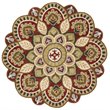 Safavieh Novelty 6' Round Hand Tufted Wool Rug in Red and Taupe