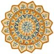 Safavieh Novelty 4' Round Hand Tufted Wool Rug in Gold and Ivory