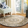 Safavieh Novelty 4' Round Hand Tufted Wool Rug in Gray and Black