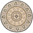 Safavieh Novelty 4' Round Hand Tufted Wool Rug in Gray and Black