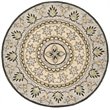 Safavieh Novelty 5' Round Hand Tufted Wool Rug in Gray and Black