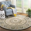 Safavieh Novelty 6' Round Hand Tufted Wool Rug in Gray and Black