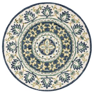 safavieh novelty hand tufted wool rug in ivory and blue b