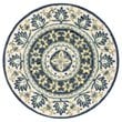 Safavieh Novelty 4' Round Hand Tufted Wool Rug in Ivory and Blue