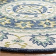Safavieh Novelty 5' Round Hand Tufted Wool Rug in Ivory and Blue