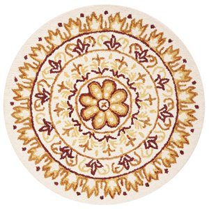 safavieh novelty hand tufted wool rug in ivory and gold