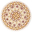 Safavieh Novelty 4' Round Hand Tufted Wool Rug in Ivory and Gold