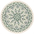 Safavieh Novelty 5' Round Hand Tufted Wool Rug in Ivory and Teal