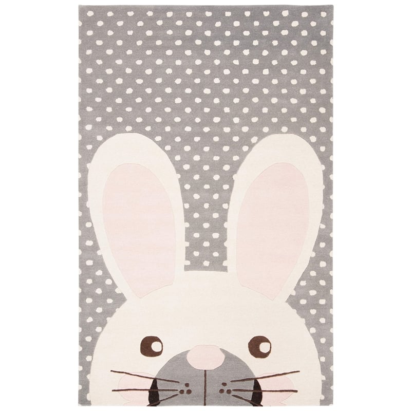 Safavieh 4' x 6' Hand Tufted Wool Rug in Gray and Ivory