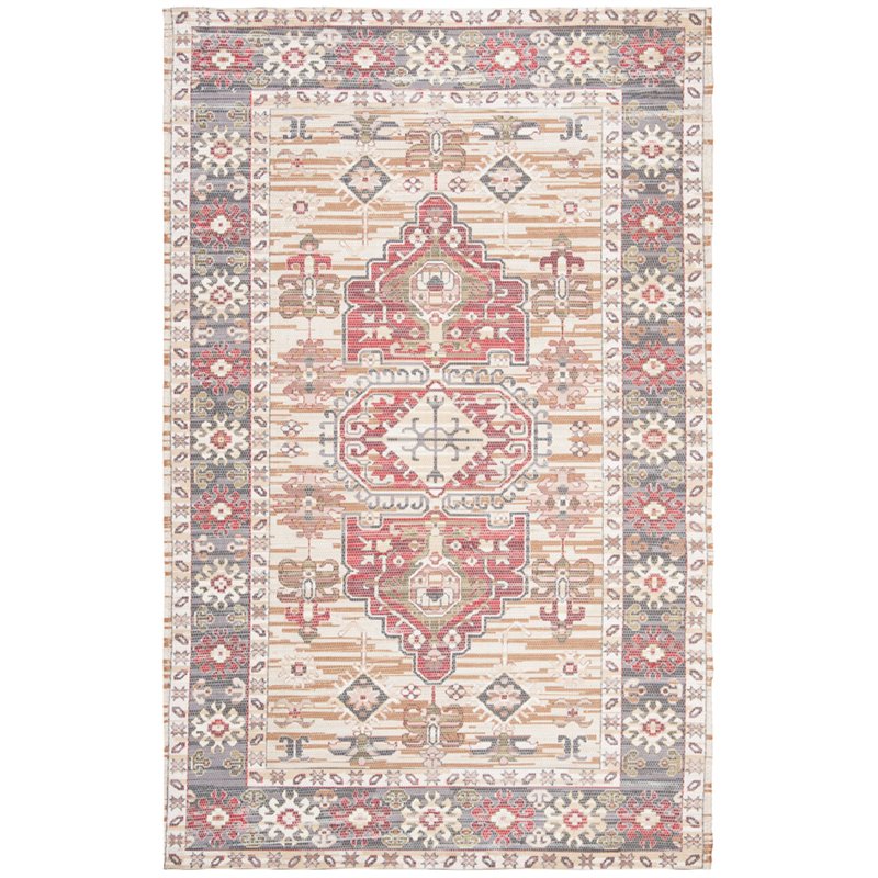 Safavieh Saffron 4' x 6' Hand Loomed Rug in Beige and Red