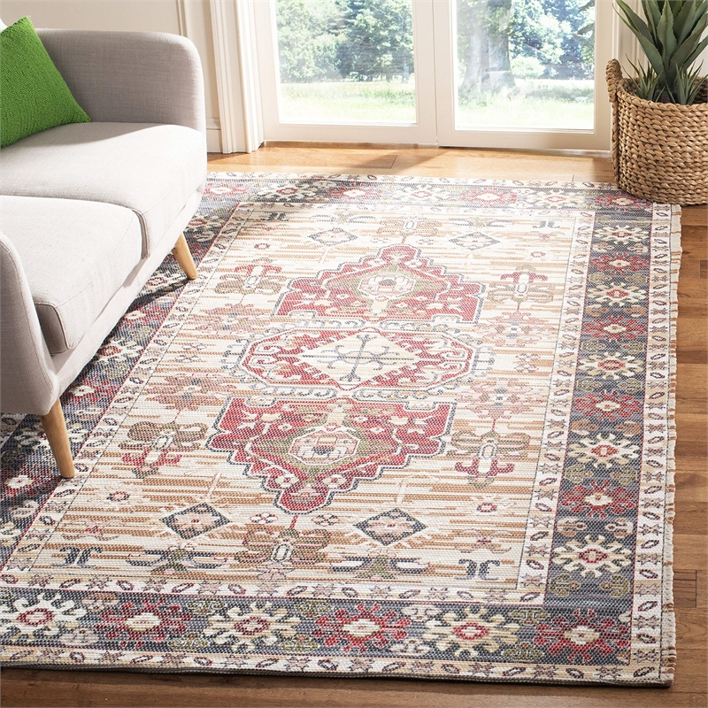 Safavieh Saffron 8' x 10' Hand Loomed Rug in Beige and Red