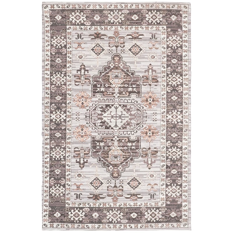 Safavieh Saffron 3' x 5' Hand Loomed Rug in Taupe and Ivory