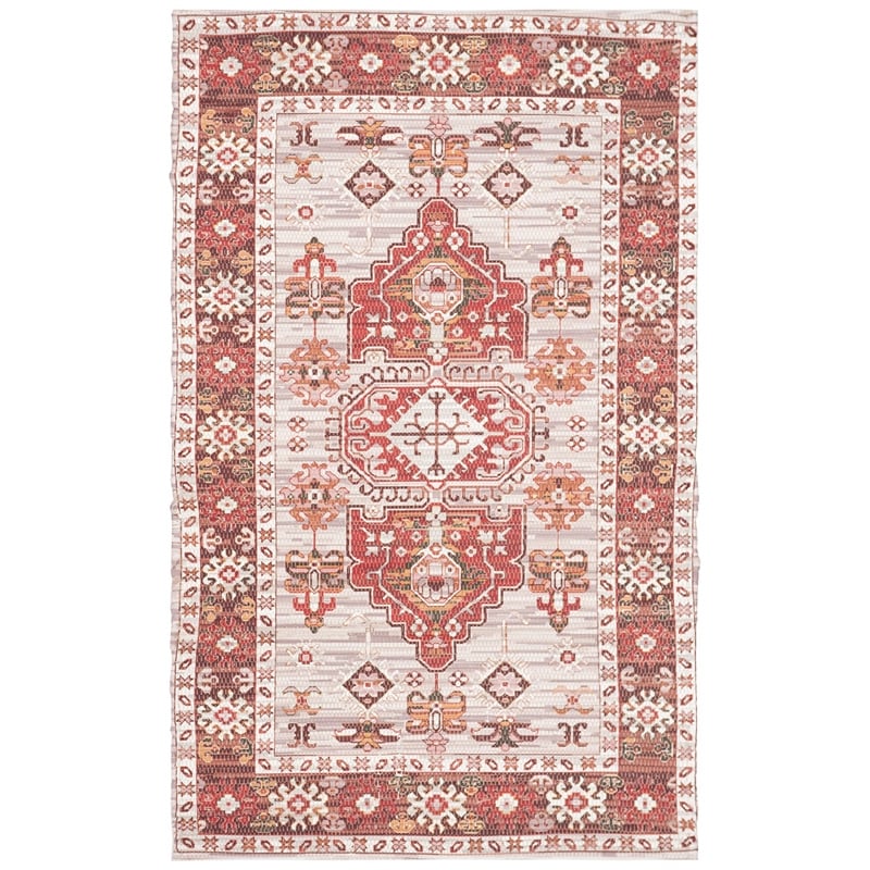 Safavieh Saffron 3' x 5' Hand Loomed Rug in Terracotta and Ivory
