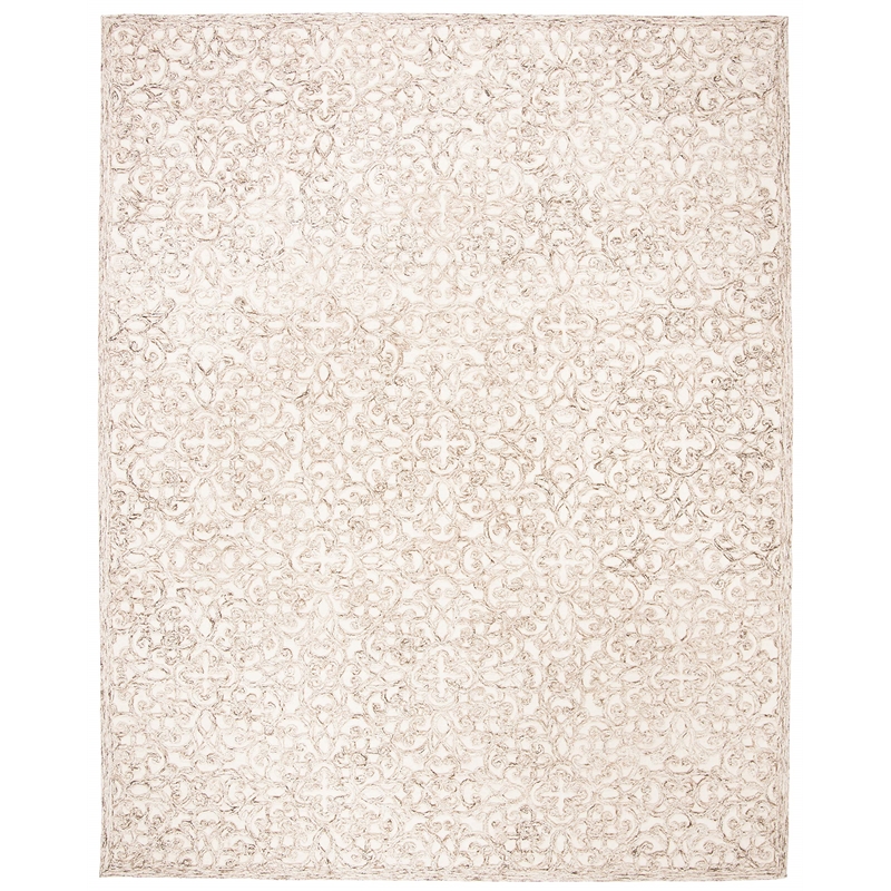 Safavieh Trace 8' x 10' Hand Tufted Wool Rug in Brown and Ivory
