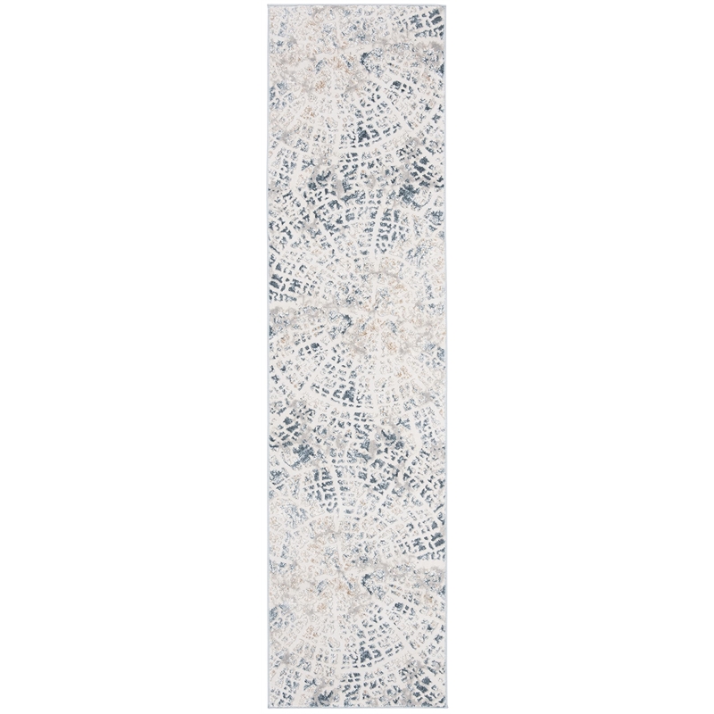 Safavieh Vogue 2' X 8' Polyester Power Loomed Rug In Ivory And Teal