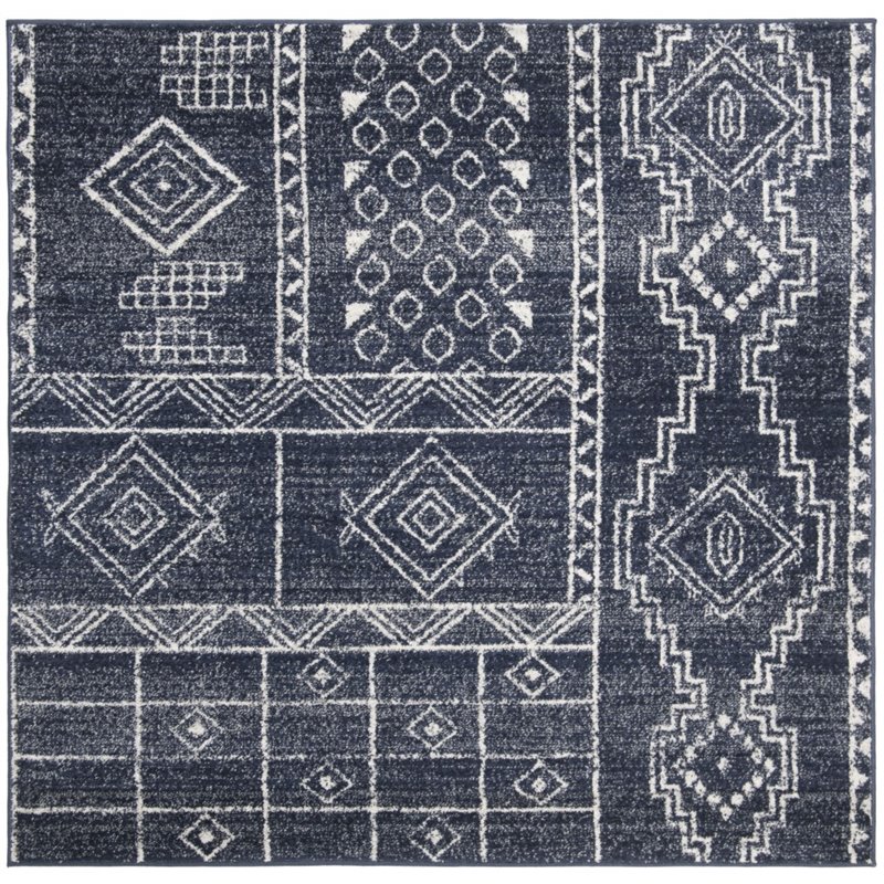 Safavieh Adirondack 6' Square Rug in Navy and White