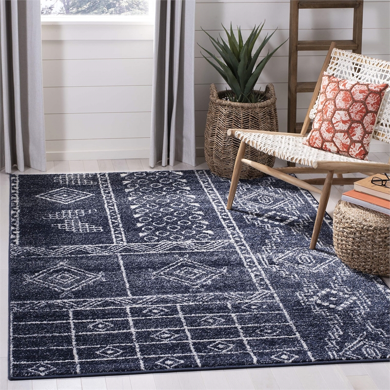 Safavieh Adirondack 8' x 10' Rug in Navy and White