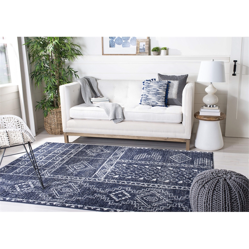 Safavieh Adirondack 8' x 10' Rug in Navy and White