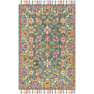 Safavieh Aspen 2' x 3' Hand Tufted Wool Rug in Turquoise and Purple