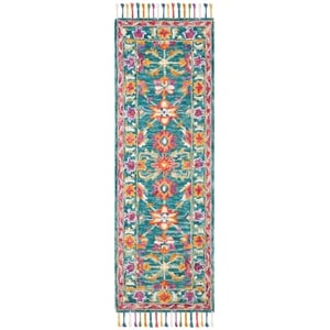 Safavieh Aspen 2'-3&quot x 7'-0&quot Wool Hand Tufted Rug in Turquoise / Purple
