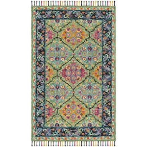 Safavieh Aspen 2' x 3' Hand Tufted Wool Rug in Light Green and Black