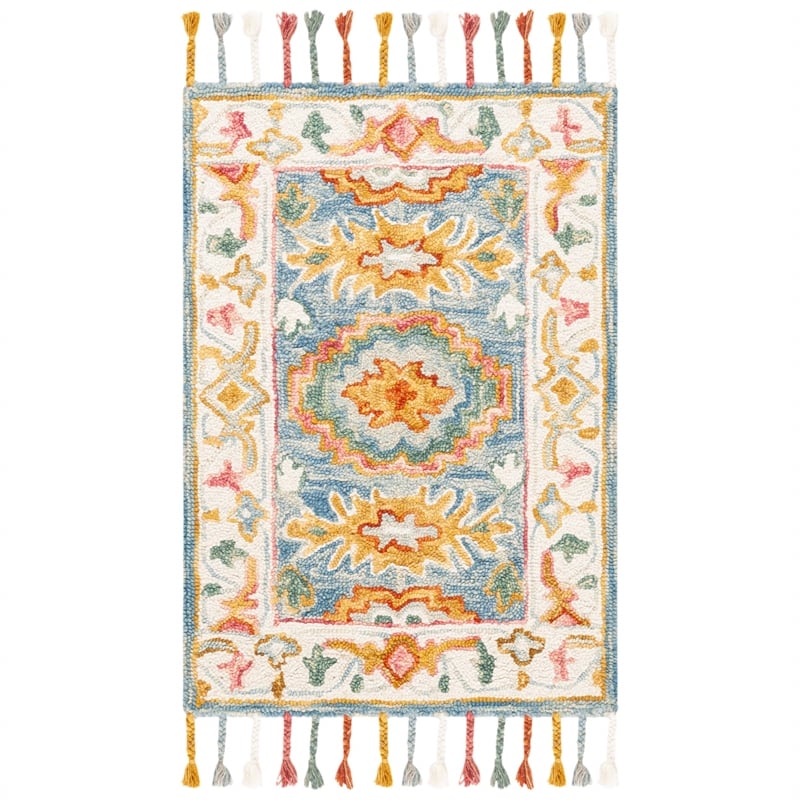 Safavieh Aspen 2' x 3' Hand Tufted Wool Rug in Blue and Ivory