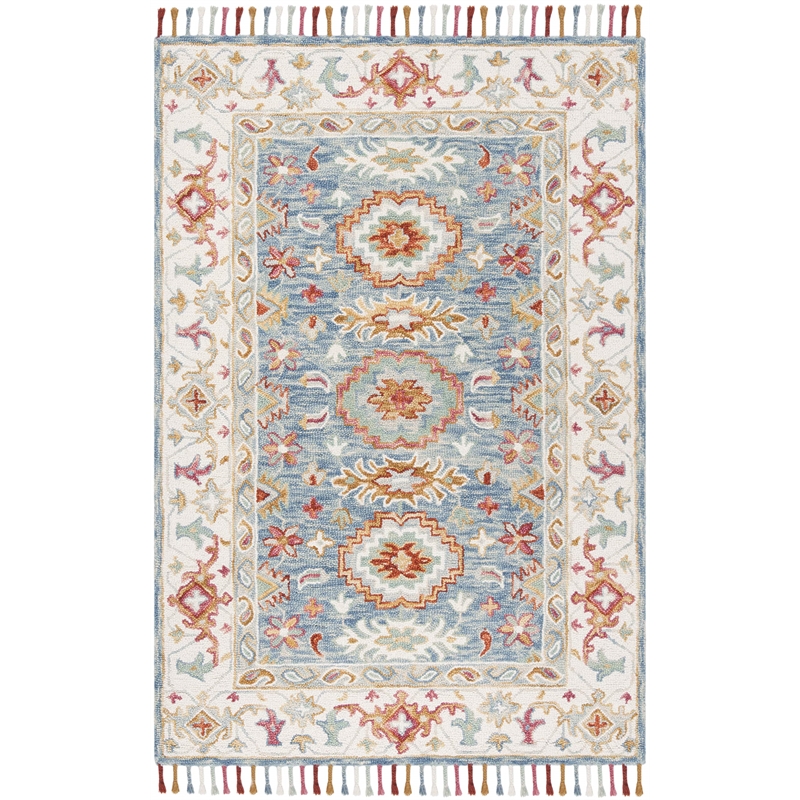 Safavieh Aspen 3' x 5' Hand Tufted Wool Rug in Blue and Ivory