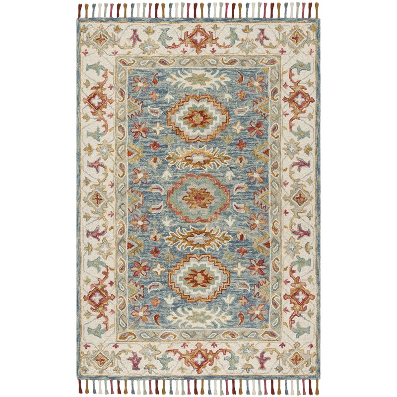 Safavieh Aspen 5' x 8' Hand Tufted Wool Rug in Blue and Ivory