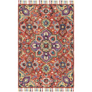 Safavieh Aspen 4' x 6' Hand Tufted Wool Rug in Red and Purple