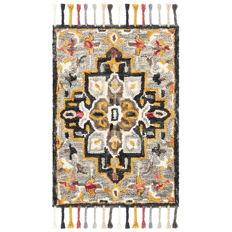 Safavieh Aspen 2' x 3' Hand Tufted Wool Rug in Gray and Charcoal