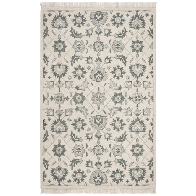 Safavieh Aspen 5' x 8' Hand Tufted Wool Rug in Ivory and Gray