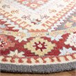 Safavieh Aspen 7' Round Hand Tufted Wool Rug in Red and Ivory