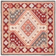 Safavieh Aspen 7' Square Hand Tufted Wool Rug in Red and Ivory