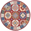 Safavieh Aspen 7' Round Hand Tufted Wool Rug in Red and Blue