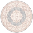 Safavieh Aubusson 6' Round Hand Tufted Wool Rug in Blue and Pink