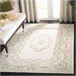 Safavieh Aubusson 4' x 6' Hand Tufted Wool Rug in Ivory and Pink