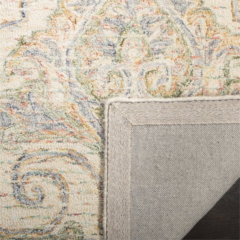 Safavieh Aubusson 5' x 8' Hand Tufted Wool Rug in Ivory and Green