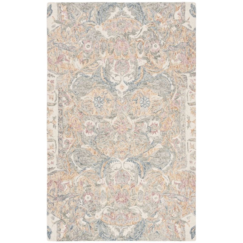 Safavieh Aubusson 5 X 8 Hand Tufted Wool Rug In Ivory And Yellow - Wool Rugs 5 X 8 Safavieh Aubusson 5 X 8 Hand Tufted Wool Rug In Ivory And Yellow - Wool Rugs 5 X 8