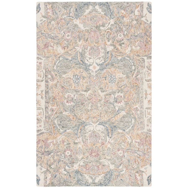 Safavieh Aubusson 8' x 10' Hand Tufted Wool Rug in Ivory and Yellow