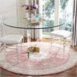Safavieh Aubusson 6' Round Hand Tufted Wool Rug in Red and Ivory