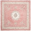 Safavieh Aubusson 6' Square Hand Tufted Wool Rug in Red and Ivory